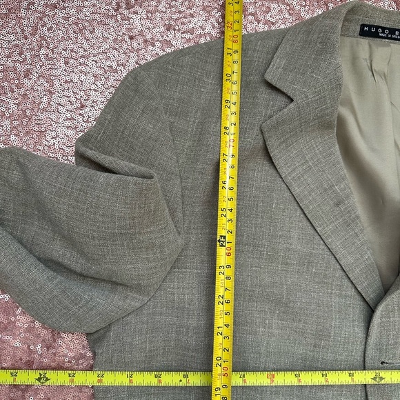 HUGO BOSS Sport Coat Blazer Jacket Three Button Wool Linen Blend  Brown Ventless - Picture 11 of 12